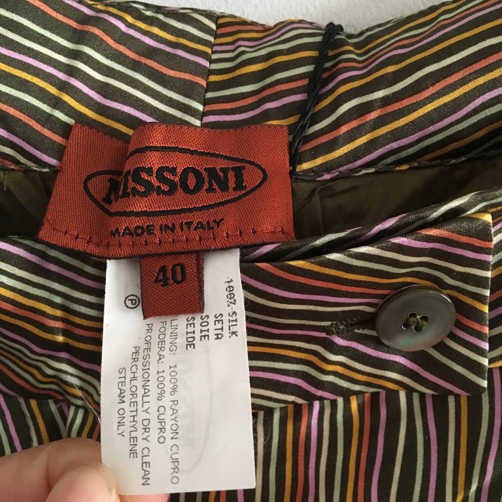 HP🎉🇮🇹 Authentic Missoni multi striped Silk trousers - Picture 2 of 8